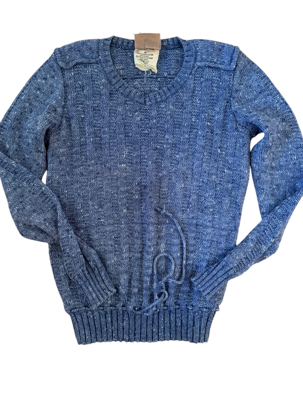 Vintage Courrèges Blue Crewneck Sweater - Women size 0 (S)